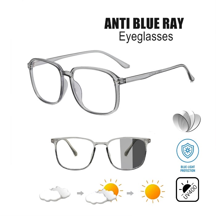 Anti Radiation Blue Ray Glasses Cermin Mata Anti Blue Light Bluelight Photochromic Sunglasses UV400 Lens Cermin Mata