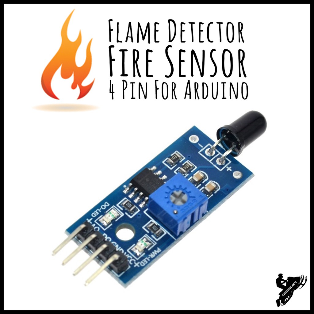 4 Pin IR Infrared Flame Fire Detector Sensor Module for Arduino ...