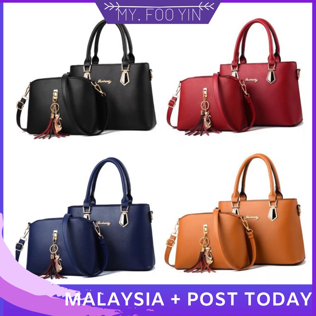 H2 Ready stock Malaysia woman handbag sling bag shoulder 2 in 1 set bag ...