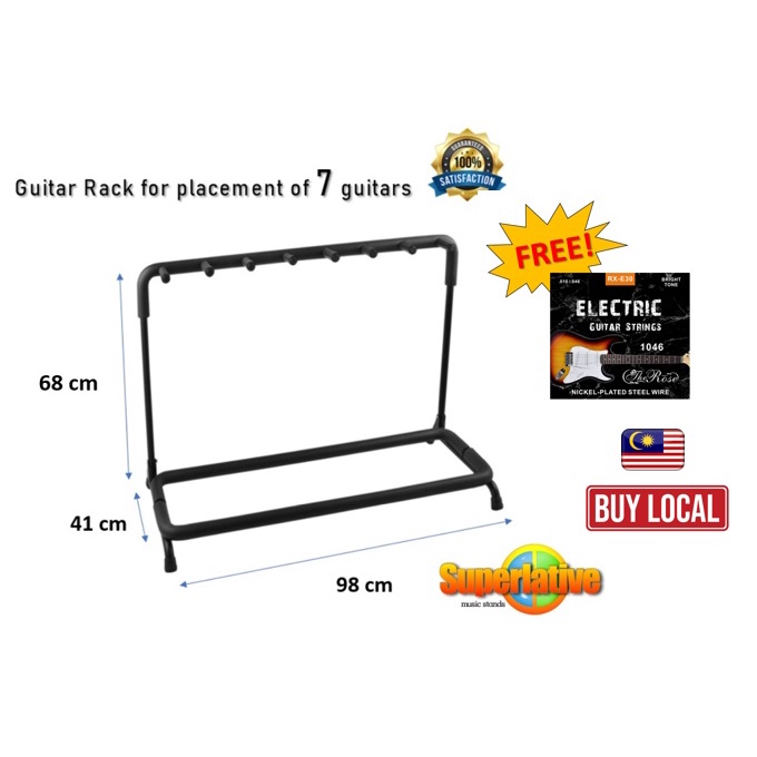 7 Way Guitar Stand Superlative Stands (Msia) (SPSMY12) Electric Multi Holder For Guitars Display