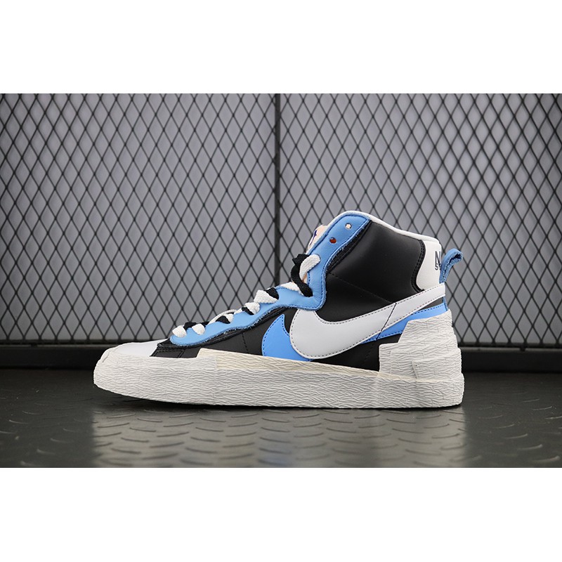 nike blazer mid sacai white black legend blue