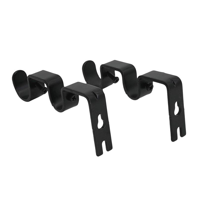 Stock 3pcs Set Curtain Rod Brackets Heavy Duty Double Rod Holders