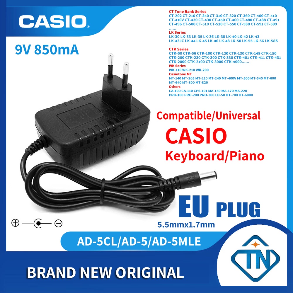 Prise française MyVolts Chargeur/Alimentation 9V Compatible avec Casio CTK-200 Clavier Adaptateur Secteur 
