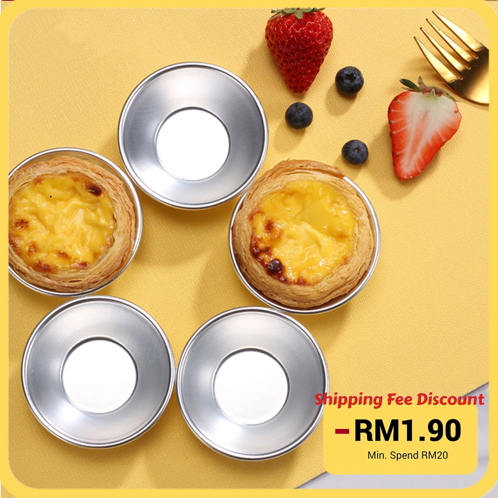 Egg Tart Mold 10pcs Muffin Mold Aluminum Cake Mold Pudding Cup Baking Mold Bakeware Acuan Tart Telur Acuan Puding 蛋挞模布丁