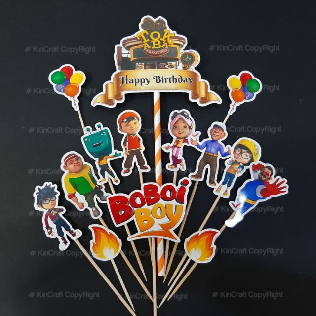 Hot Item Cake Topper Birthday Boboiboy Dan Kawan Kawan Set A Shopee Malaysia