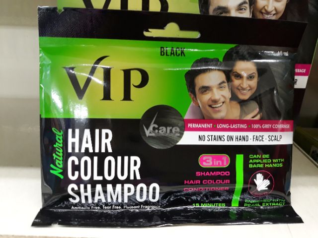 VCARE VIP NATURAL HAIR COLOUR SHAMPOO - 3 IN 1 SHAMPOO HAIR COLOUR  CONDITIONER | Shopee Malaysia