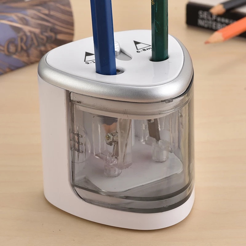Tenwin Automatic pencil sharpener Two-hole Electric Switch Pencil Sharpener stationery Home Office School Supplies-8004