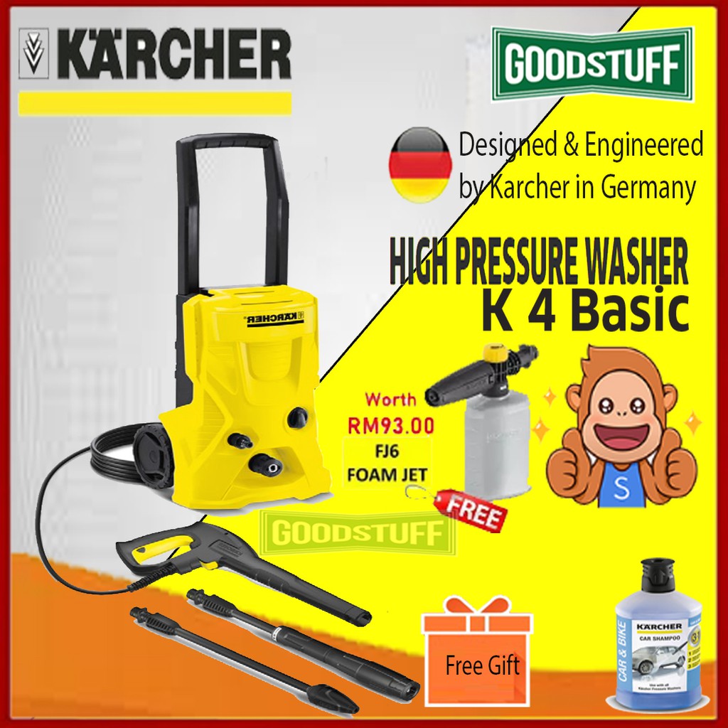 Karcher K4 Basic High Pressure Washer 130 Bar Full Set Shopee Malaysia