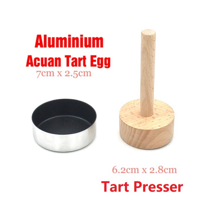 6.2 CM Wooden Tart Presser/ 7 CM Aluminium Egg Tart Mould/ Lemon Tart Mould/ French Cheese Tart Mould