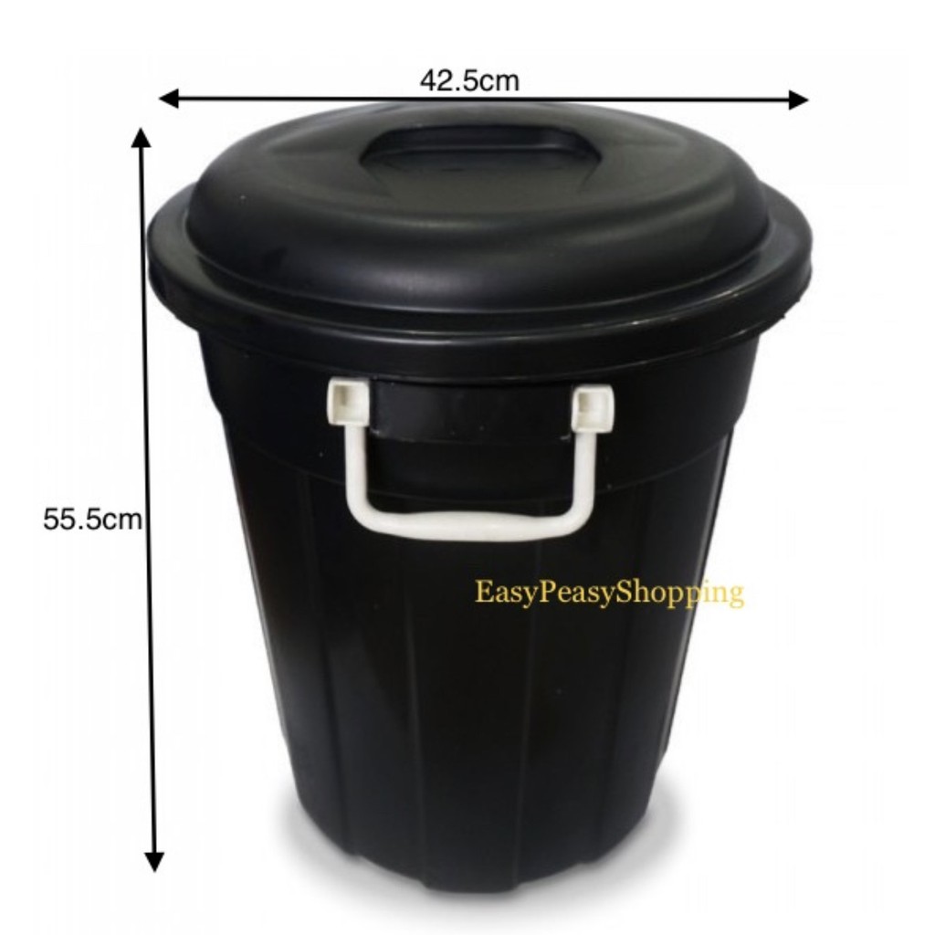 High Quality 12 Gallon Dustbin / Tong Sampah Hitam 12 Gallon / Black