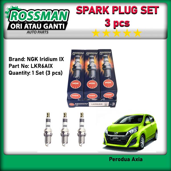 ORIGINAL NGK IRIDIUM SPARK PLUG PERODUA AXIA (3PCS) LKR6AIX