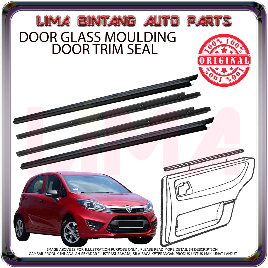 Proton Iriz Door Glass Moulding , Door Trim Seal ( Inner ) *Original