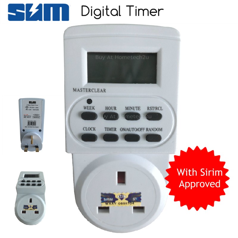 (SIRIM APPROVED) Electronic Digital Timer Socket Plug with LCD Display