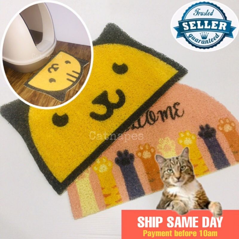 Pet Cat Litter Cleaning Mat Cat Food Mat Alas Bekas Pasir Kucing