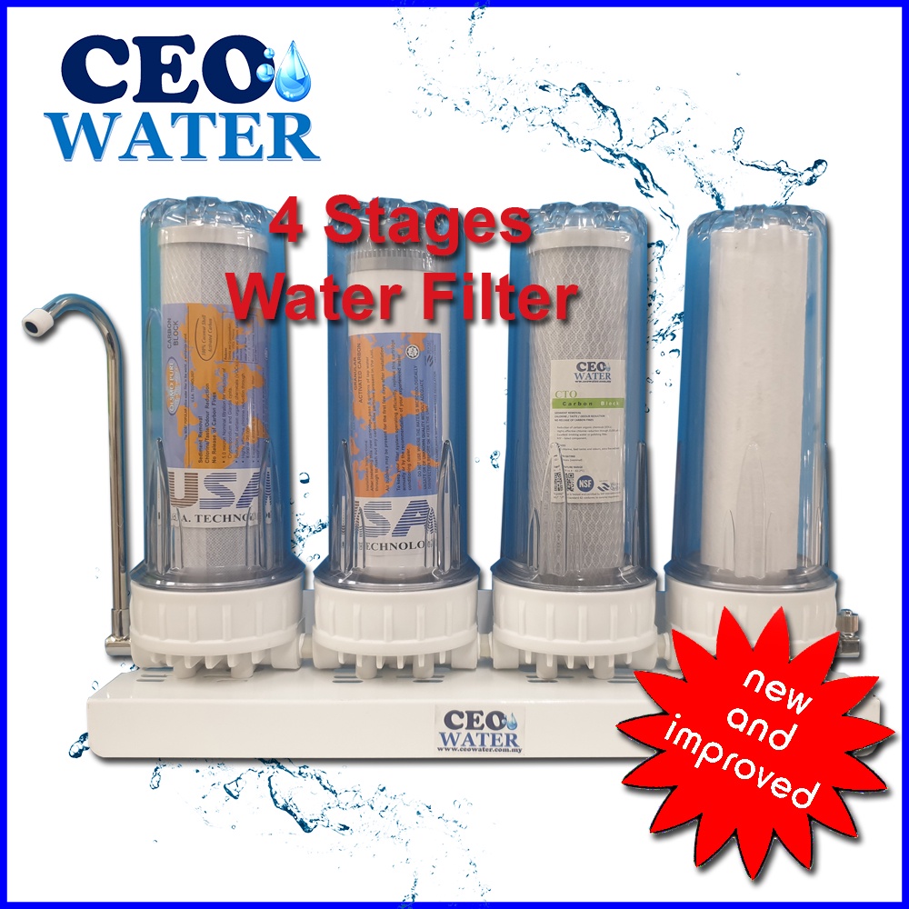 CEO Water 4 Stages Direct Drinking Countertop plus Wall Mounted Filtration System