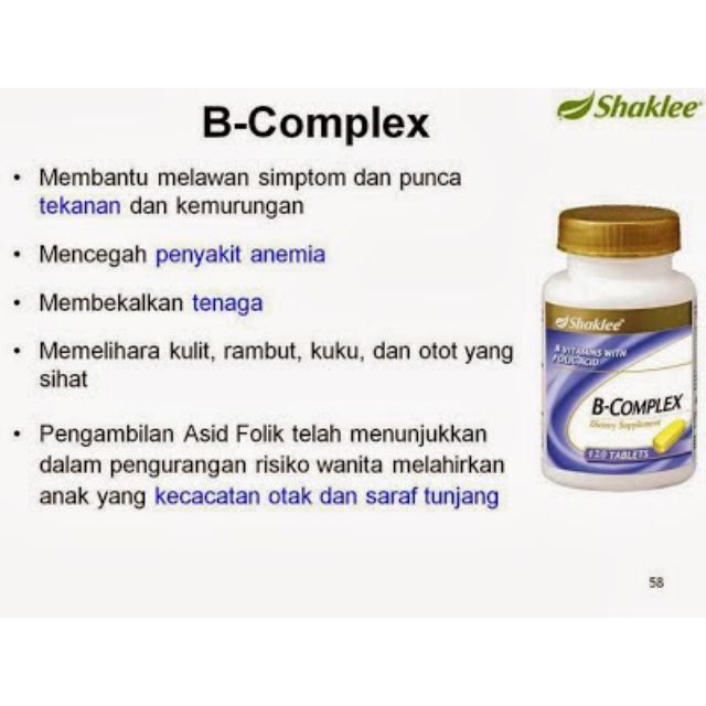 B Complex Folic Acid By Shaklee Shopee Malaysia