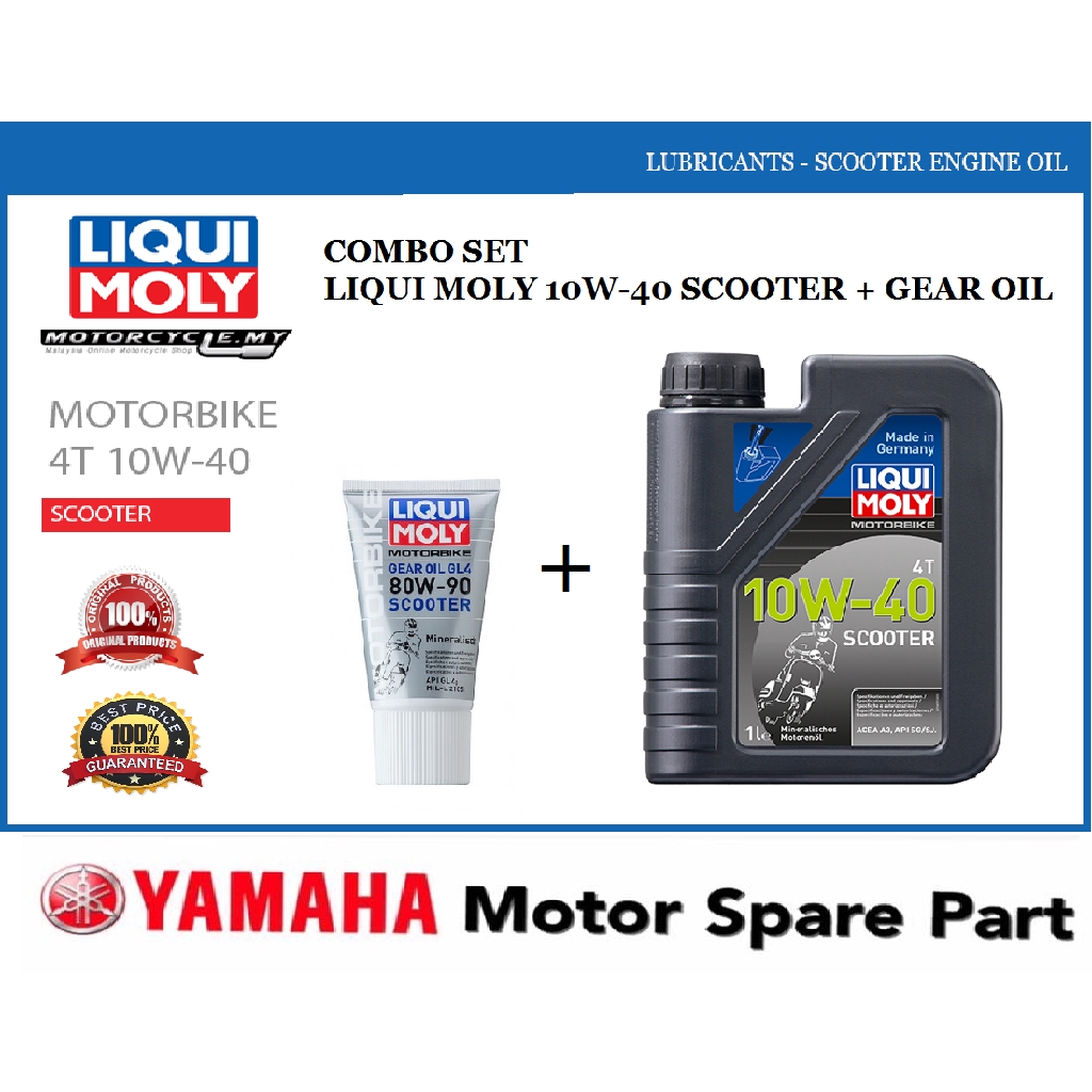LIQUI MOLY 10W-40 SCOOTER COMBO SET WITH GEAR OIL 1 LITER ...