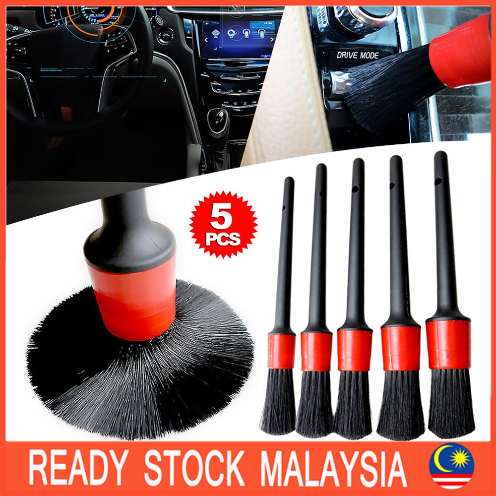 5 pcs soft car detailing brush set auto interior brush wheel cleaning