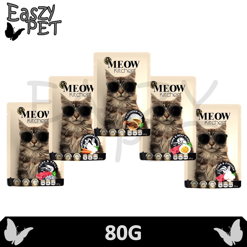 Meow Kitchen Cat Pouch 80G Cat Wet Food Makanan Kucing /Cat Treats
