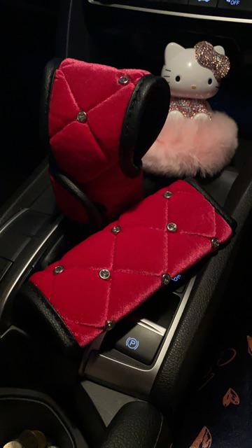 Short Plush Diamond Attached Car Handbrake cover Gear 