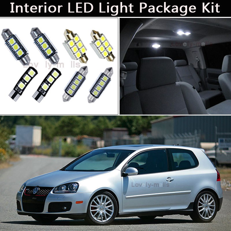 10pcs Canbus Led Interior Lights Package Kit Fit 2003 2009 Vw Mk5 Golf Gti J1