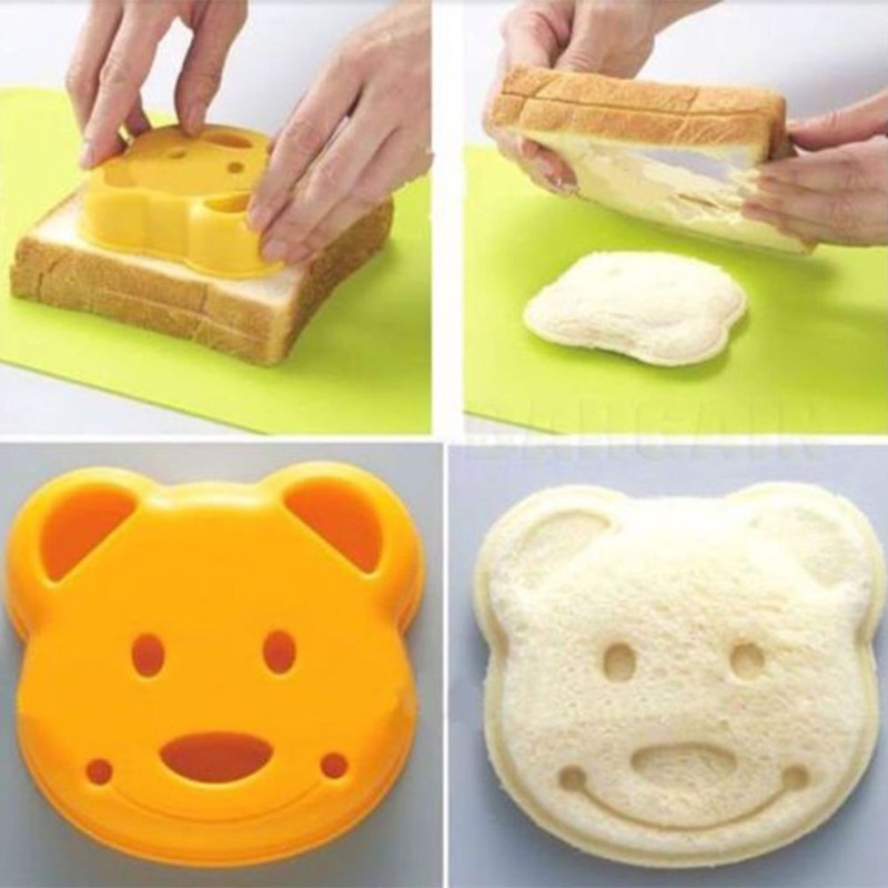 Cute Bear Sandwich Mold DIY Bread Moulds Sandwich Maker Toast Bread Making Cutter Mould Kids Favor Bento Molds