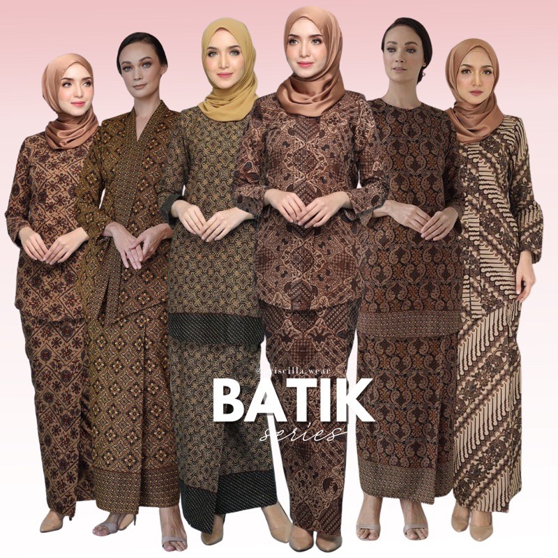 Batik Kurung Kebaya Raya 2021 Muslimah Baju Kurung Kebaya Moden Batik Cotton Corak Size S M L Xl