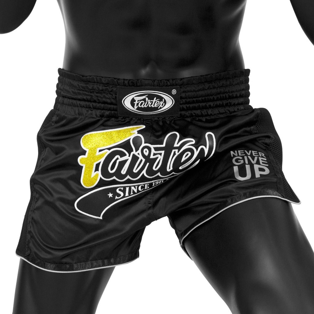 FAIRTEX BS1708 Black Slim Cut Muay Thai Shorts | Shopee ...