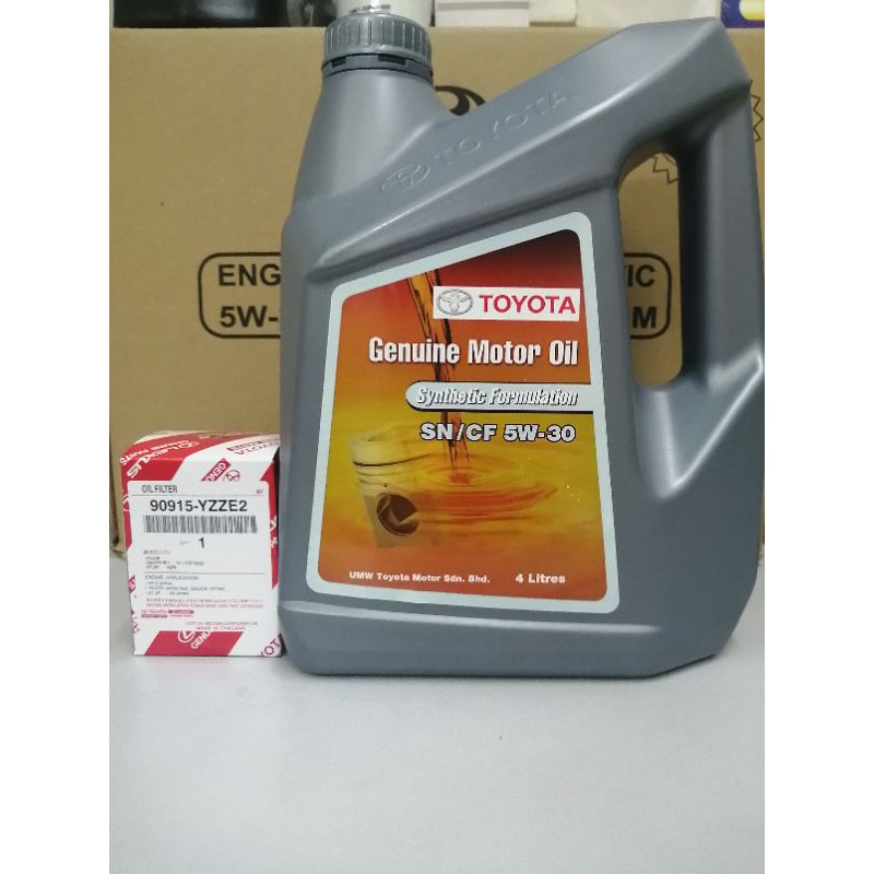 TOYOTA 5W30 SEMI SYNTHETIC ENGINE OIL WITH OIL FILTER | Shopee Malaysia