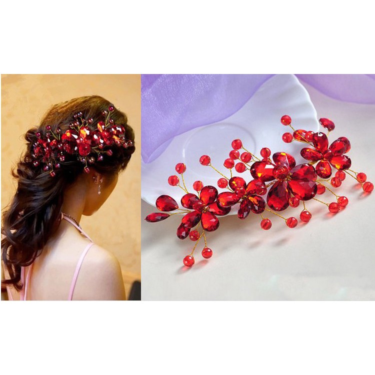red jeweled hair accessories
