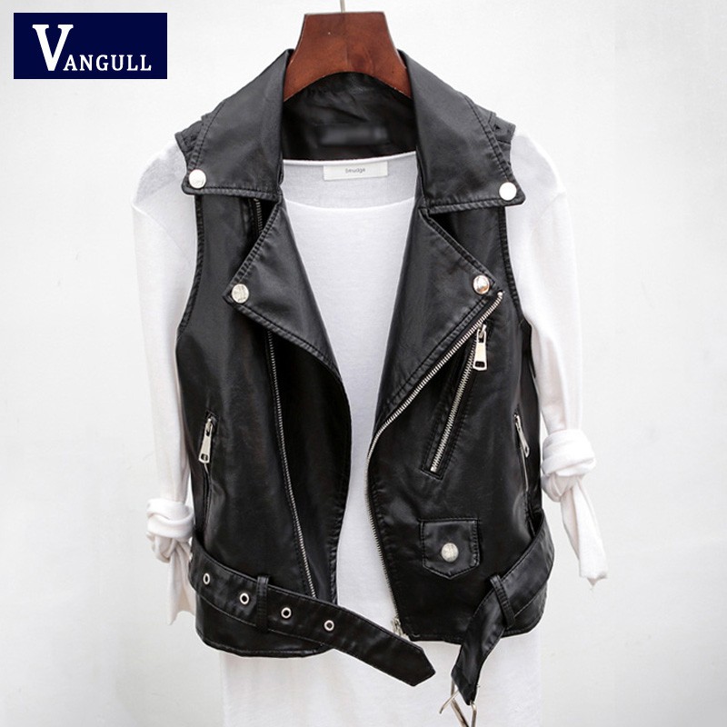 leather vest female