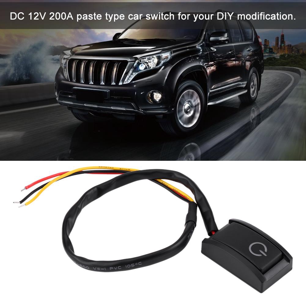 Paste Typ Schalter DC 12V 200A Auto DIY Wasserdichte Autotastenschalter mit dopp