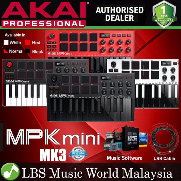 Akai Professional MPK Mini MK3 25 Key Midi Keyboard Controller with 8 Pad and 8 Knob with Protool (MKiii)