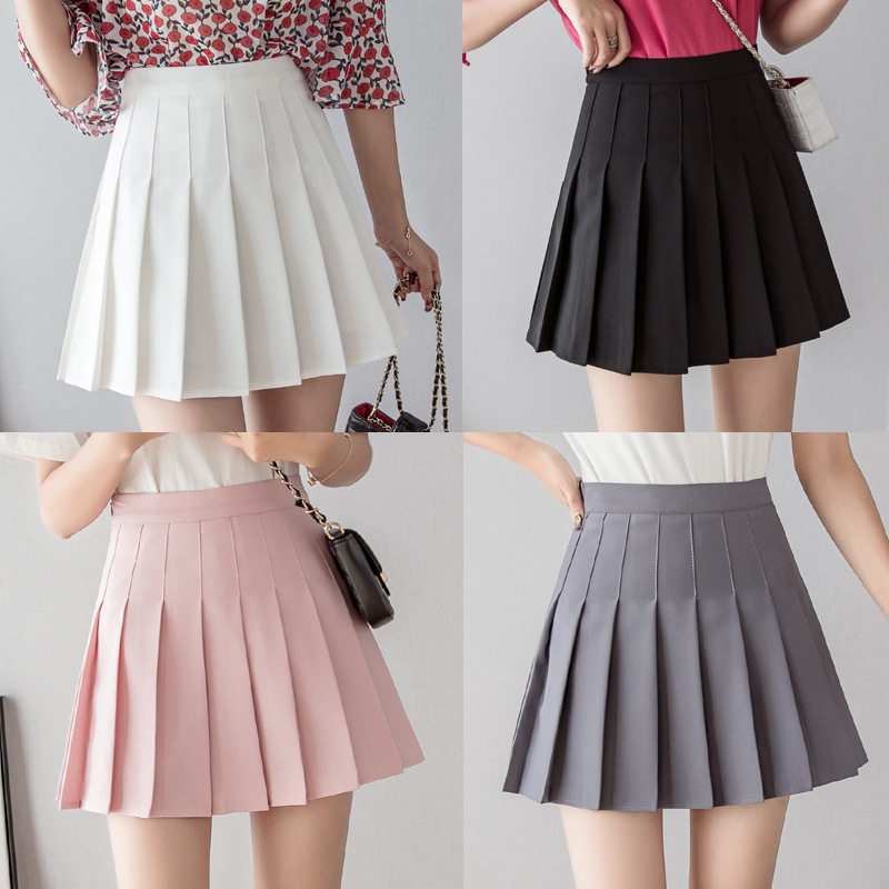 mid length pleated skirts short