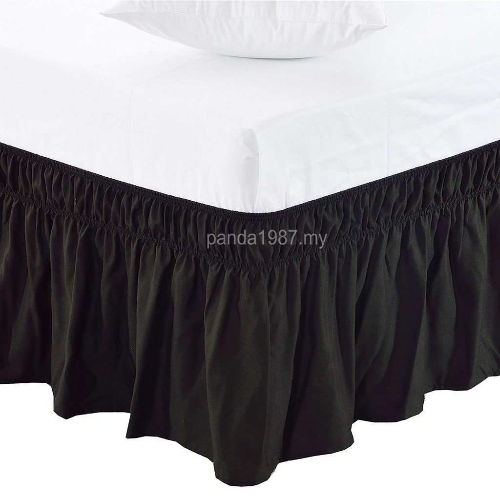 Wrap Around Bed Skirt Elastic Dust, White Dust Ruffle For King Size Bed