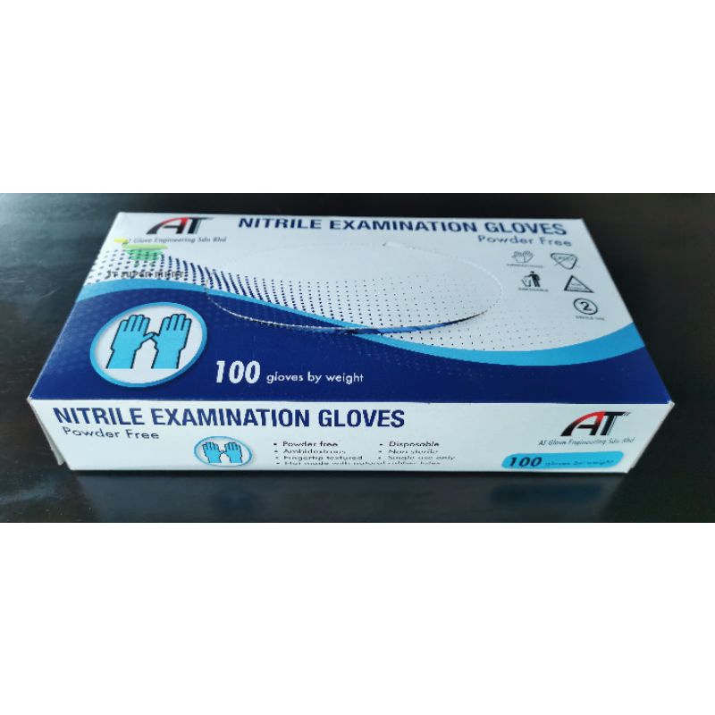 AT NITRILE EXAMINATION GLOVES POWDER FREE Shopee Malaysia