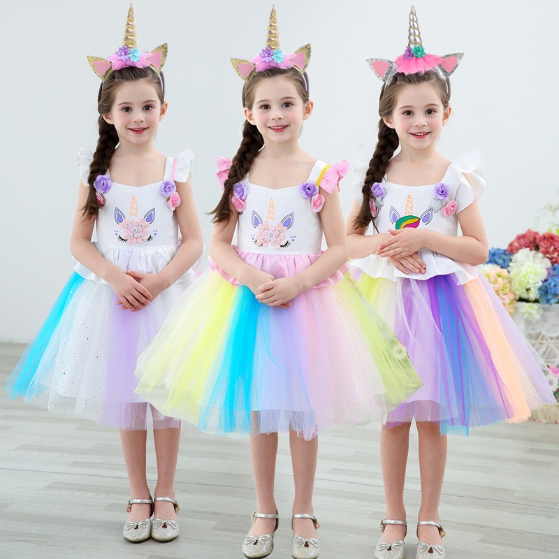 unicorn party dress for girls