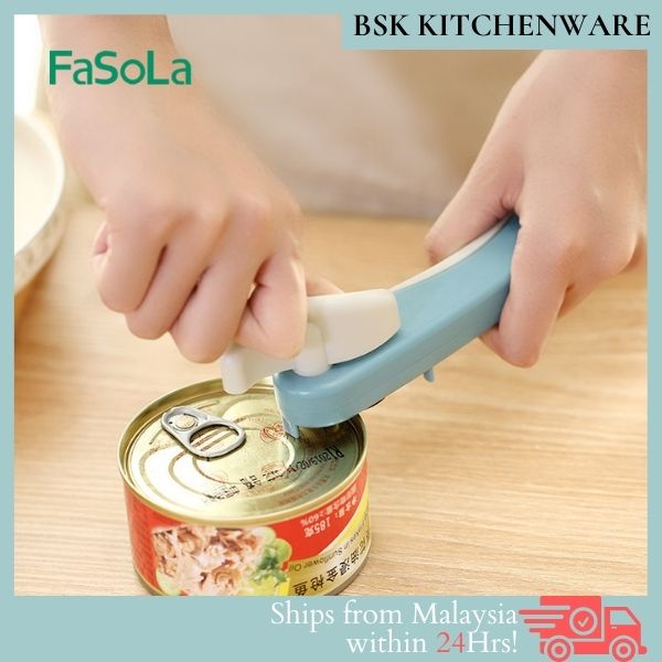 FaSoLa Can Opener Food-Safe Stainless Steel Safety Smooth Manual Can Opener Kitchen Tools