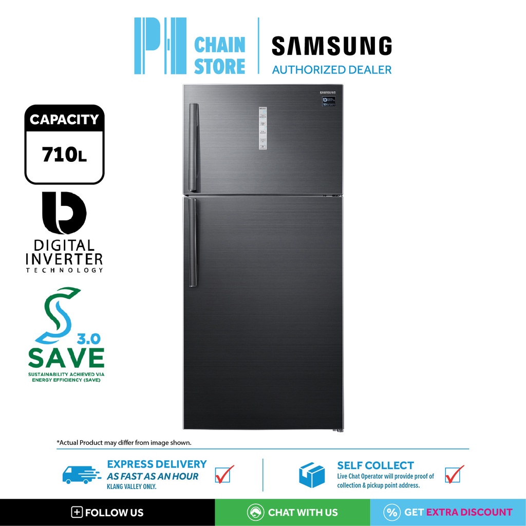 (DELIVERY FOR KL & SGR ONLY) SAMSUNG RT62K7005BS/ME 710L DIGITAL INVERTER 2-DOOR FRIDGE/REFRIGERATOR