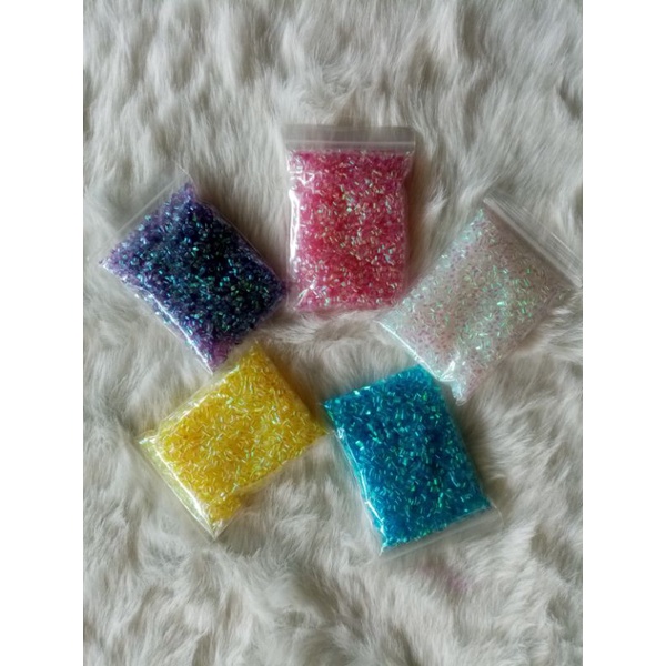 Bingsu Beads Beaded Rainbow Unicorn Glitter Slimetopping Slime