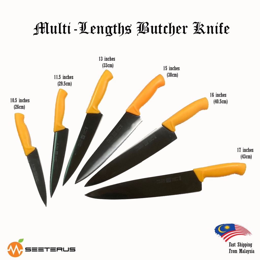 Multi Lengths Butcher Knife Stainless Steel (23cm to 43cm) Shopee