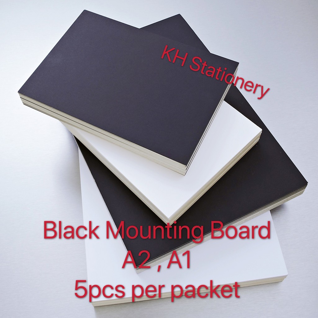 Black Mounting Board / Black Card Board A1, A2 ( 5pcs per pkt