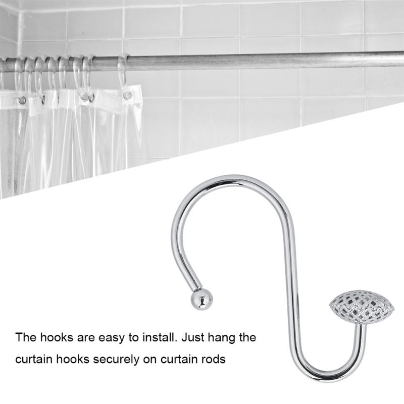 Dsubuy 12 Pcs S Shaped Iron Curtain Hook Decorative Hanger Bath