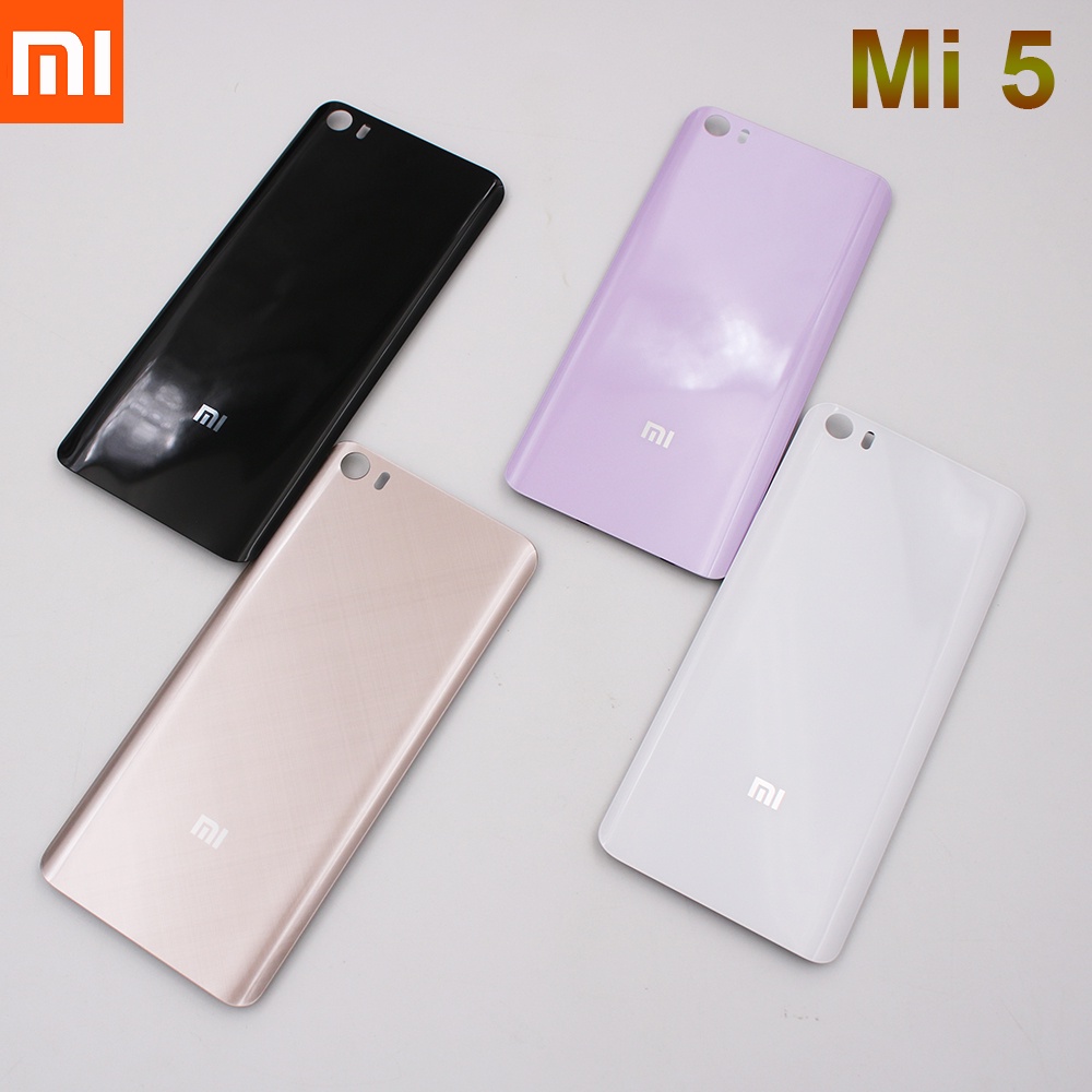 New Original Phone Glass Battery Back Cover For Xiaomi Mi 5 Mi5 M5 Rear Door Housing Panel Replacement Repair Parts With Sticker