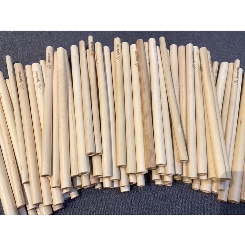 [STOCK CLEARANCE] Bamboo Straw with Patterns on body 15pcs