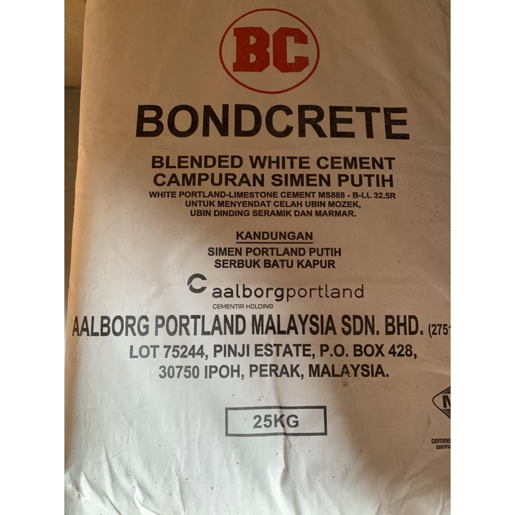 白色洋灰 25公斤 White Cement Simen Putih 25kg
