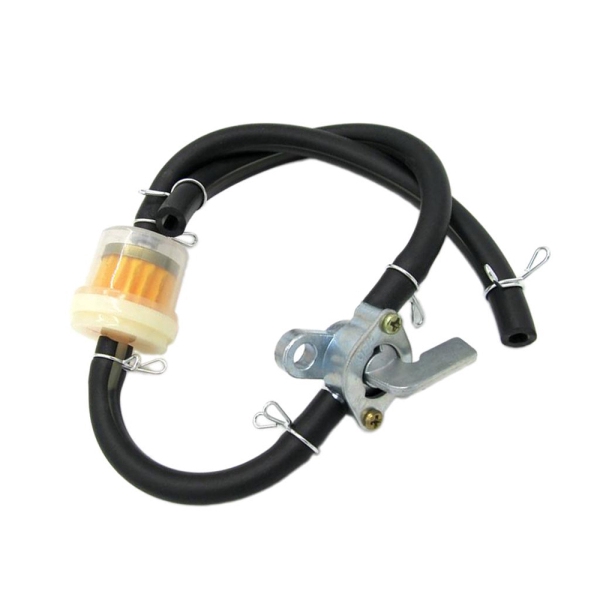 Fuel Switch for Moped Scooter Dirt Bike ATV Yellow WOOSTAR 4mm Inner Gasoline Hose Fuel Rubber Tube Line with fuel filter 