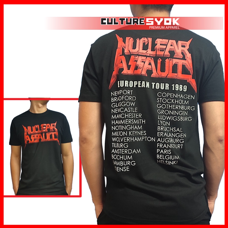 Nuclear Assault Europe Tour 1989 Thrash Metal Rock T-Shirt 100% Premium Cotton by Culturesyok