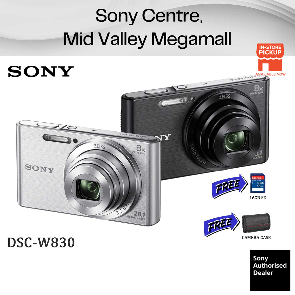 Sony Cybershot Digital Camera [Free 16GB Card + Sony Case] DSCW830