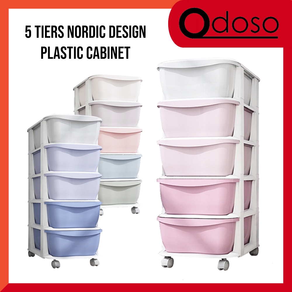 ODOSO 5 Tiers SW006 Nordic Design Japanese Style Plastic Drawer